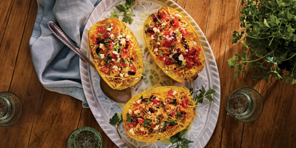 SPAGHETTI SQUASH WITH TOMATO & FETA