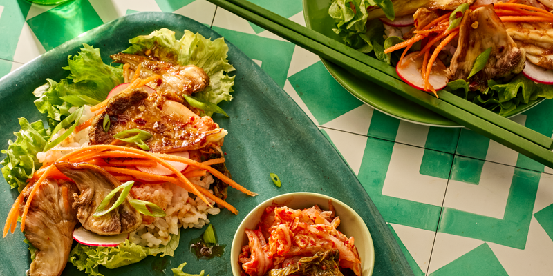 KOREAN-INSPIRED LION’S MANE LETTUCE WRAPS